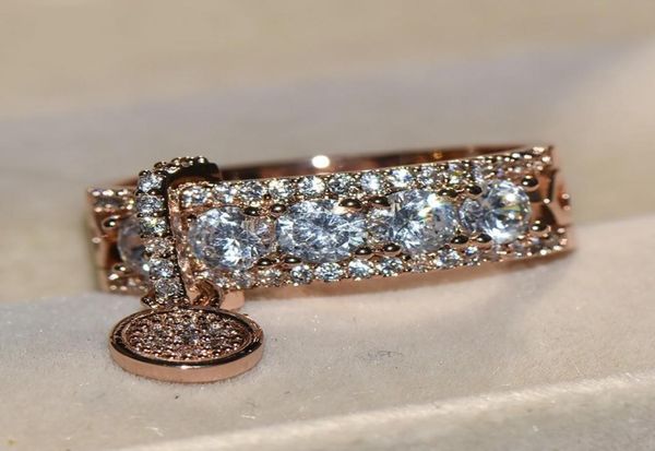 Infinity Yepyeni 2019 Lüks Takı 925 Sterling Gümüş Beyaz Clear Topaz CZ Diamond Key Ring Kadın Düğün Vintage BA3430677