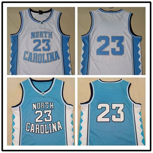 Jerseys de basquete universitário Carolina do Norte Tar Heels 23 Basquete universitário 23 Nichael Blue White Jersey Stitched S-xxl 284K