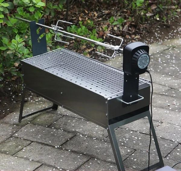 Armazenamento de cozinha Barbecue forno em casa automática perna assados de cordeiro rack de cordeiro rotativo elétrico a carvão ao ar livre grade de campo de espeto