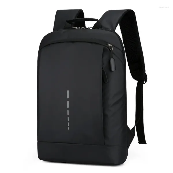 Borse da scuola Waterproof Ultra Lightweight Black Borse for Men Book Elegante maschile 15,6 in Backpack Notebook