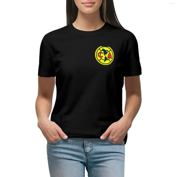 Clube de polos feminino America Crest/Logo T-shirt Roupos de anime Lady Summer Tops Dress for Women Gráfico