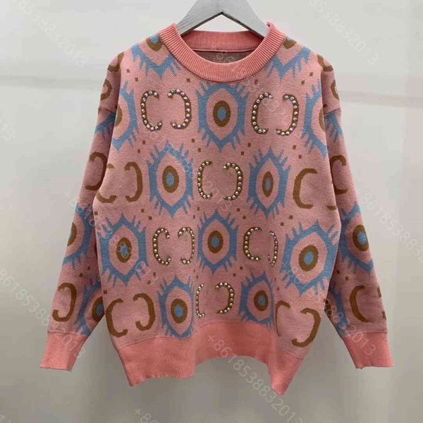 Classic Design Ffen Women Women Knit Sweater Shirt Brand CCIGGUGUGO PEARLO LOGO CABELO CAUSO DE INVERNO DE INVERNO CASUAL CASUAL 245Q
