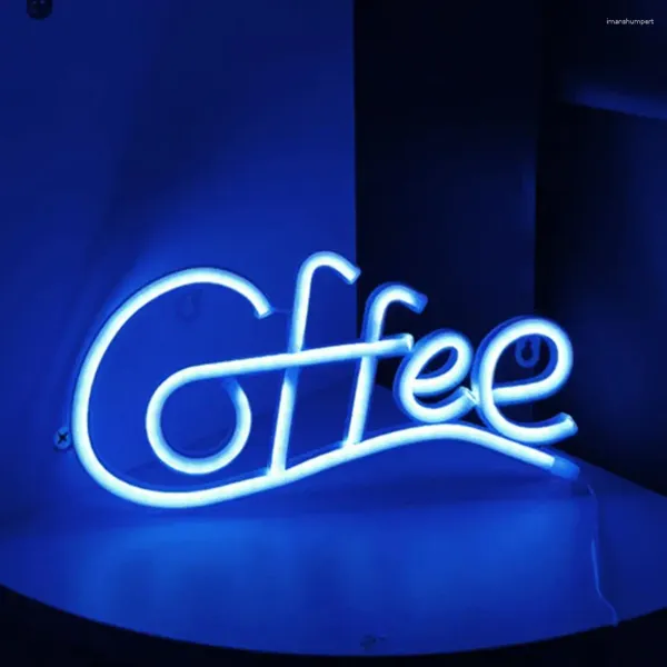 Lampade da tavolo Decorazione per feste lettera di caffè lampada da segno al neon con luce a basso consumo LED per la decorazione per la casa Fremera a batteria