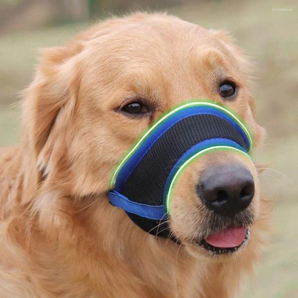 Hundekleidung atmungsaktive Anti-Bellen-Mündungsmündung Verstellbares Netzhunde Haustier Mund Deckung Weiche Anti-Barking-Outdoor