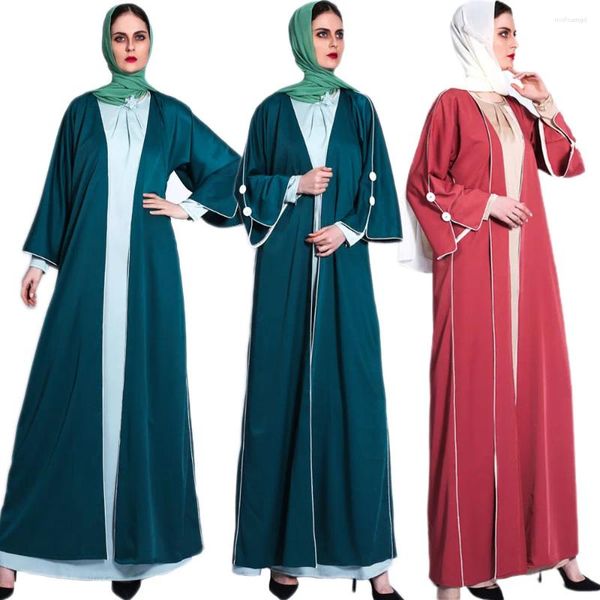 Ethnische Kleidung Abayas Türkei für Frauen muslimisch islamisch arabisch Maxi Robe Naher Osten Malaysian Dubai Kaftan Ramadan Jilbab Kleid Kimono