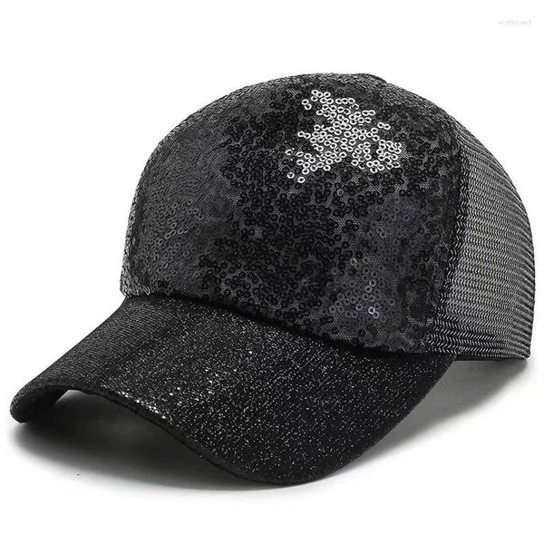 BERETS 2024 Plate Light Glitter Occhi glitter Estate per la primavera Cappuggente Cappello da baseball per la crema solare da uomo e femmina