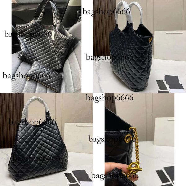 Maxi Icare Tote Shopping Sadgs Women Designer Black Lambskin Стеганая сумка для женщины Большие пляжные сумки путешествуют на плече шесля.