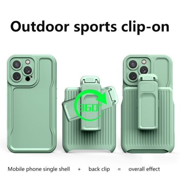 IPhone Hülle abnehmbare Back Clip Phone Hülle Dunkle Outdoor -Objektiv Beschützer Multifunktional Drop Proof TPU PU für iPhone 14 15 Plus 13 12 11 Pro Max X XS OPP -Paket