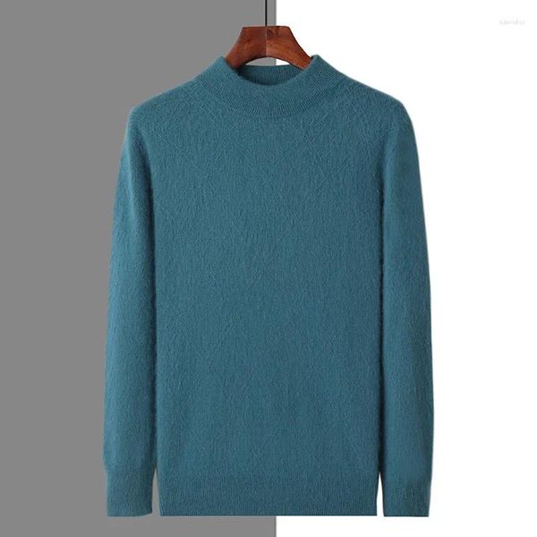 Camisolas masculinos 2024 Roupas de outono/inverno Halte de colarinho de gola alta Mink Sweater Sweater de malha sólida BR-106