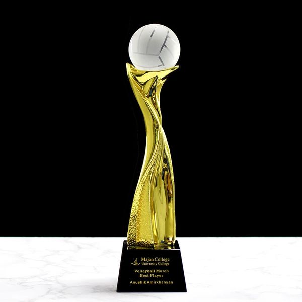 Evento sportivo personalizzato Crystal Trophy Championship utilizzato per il pallavolo da pallacanestro da basket di basket Crystal Craft Gifts 240424