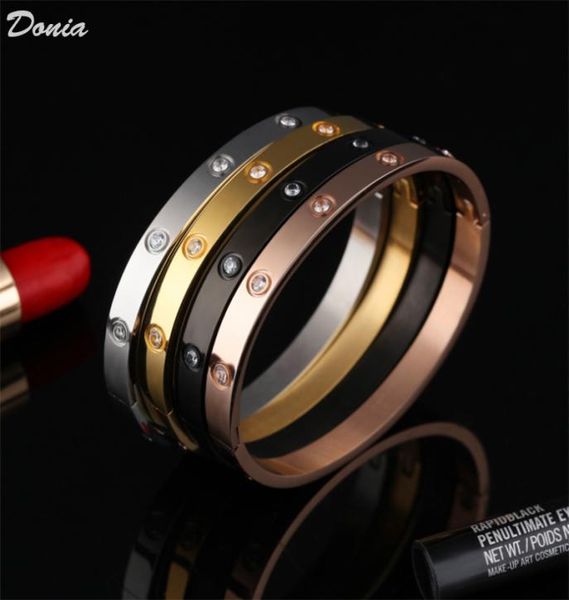 Donia Jewelry Luxury Bangle European и American Fashion Classic Love Ten Diamond Titanium Steel Microindlaid Dysterer Dif1571382