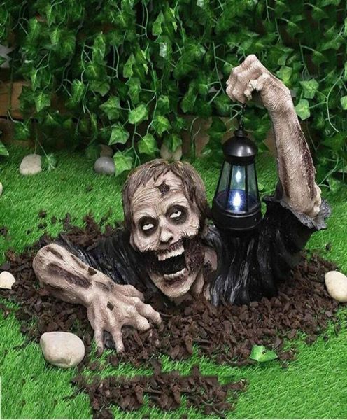 Creative Halloween Decoration Terror zombi decorazione orrore spaventosa statua lanterna per lantenna per casa giardino esterno fuori dal cantiere 2203238608932