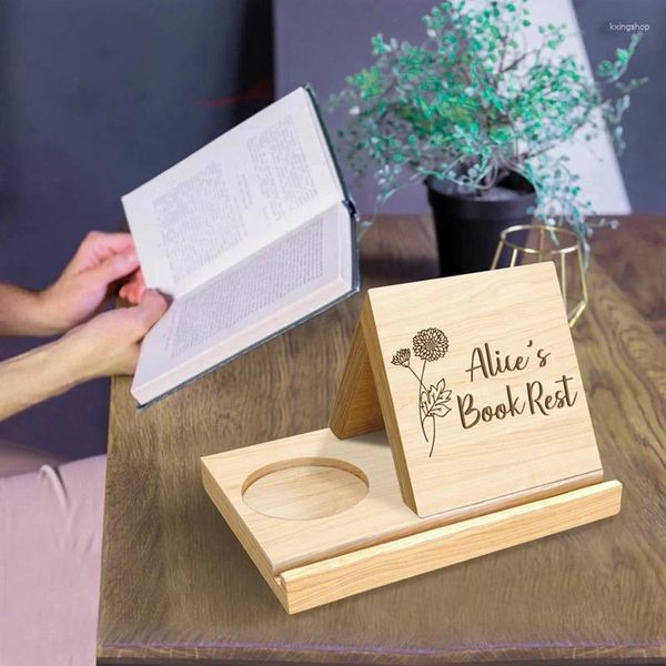 Canecas Triângulo de madeira personalizado Stand com porta de caneca de copo de café Página de flores de nascimento personalizada Durável fácil de usar