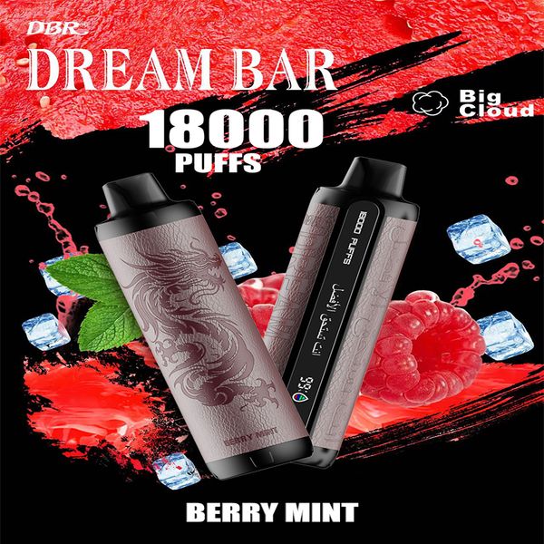 Big Puff Puff Vape Dream Bar 18000 Puffs против Crown Bar 8000 Одноразовые Vapes DTL 27 мл E Жидкая сетчатая катушка Перезаряжаем 0% 2% 5% E Сигарета Оптовая цена