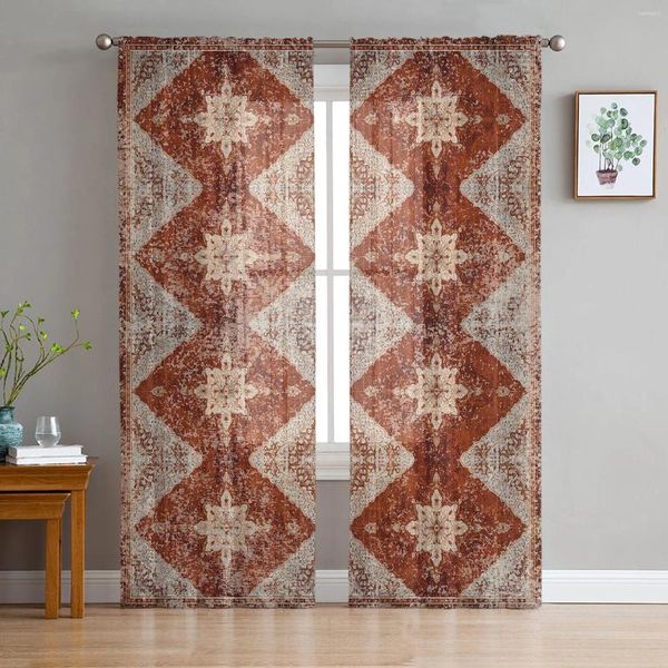 Cortina de parede vintage murais de idade média cortinas de tule para quarto quarto quarto decoração de decoração pura