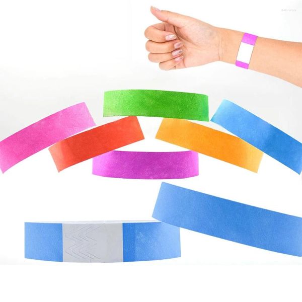 FORNITÀ PARTY 100 pezzi di braccialetti di carta Sintetico Bracciale Sintetico Incontro Sticky Wristband Stampa Modello Logo Decori