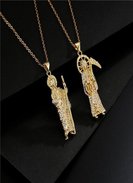 Подвесные ожерелья классический мрачный жнепок дизайнерский колье для женщин, мужчины, золотая цепочка