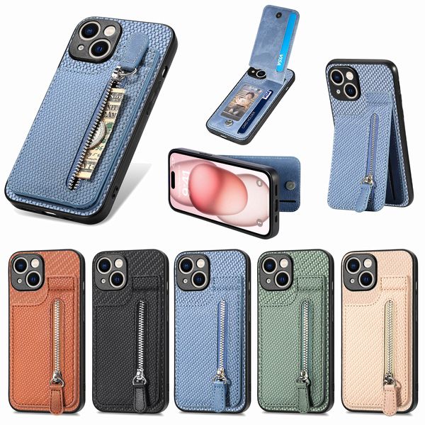 iPhone 15 Swallet Stand Case Cash Case Case Case Case Supper Sag Card Вставка защитная корпус для iPhone 11 12 13 14 Pro Max XS Max 7 8 Plus