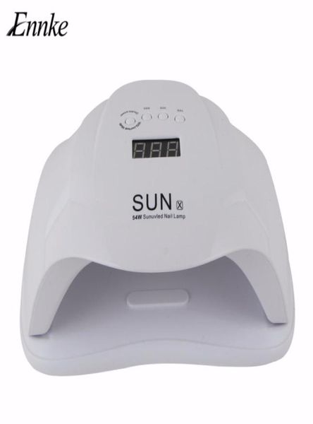 Sun X 54 W Nail Gel Secer Machine UV LED LED para secador de unhas Professional Máquina de Art Polish de luz branca Ferramentas de arte rápida7039673