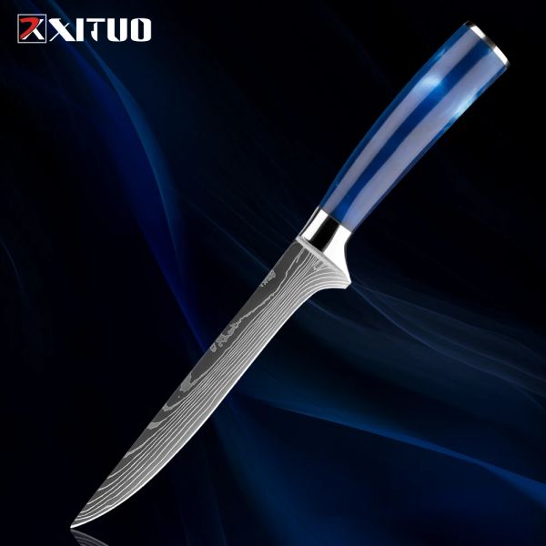 Xituo 6 -дюймовый нож для боевого ножа, гибкий изогнутый нож для лезвия, супер острый филе нож, немецкий нож шеф -повара из нержавеющей стали