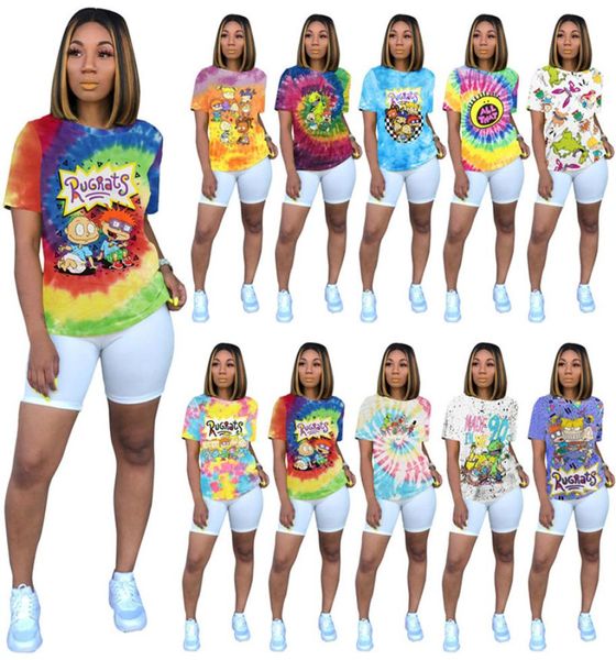 Женщины Rugrats Tshirts Plus Size S2XL Cartoon Cartover Crew Ertive Crew Nece Tshirts Сексуальная летняя одежда DHL 30317359046