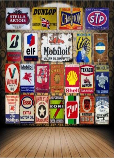 Vintage Mobil Motor Oil Tin Signs Metal Poster Elf Stp Valvoline Auto Motorcycle Gasoline Garage Shop Home Wall Decoration Home AR3529452