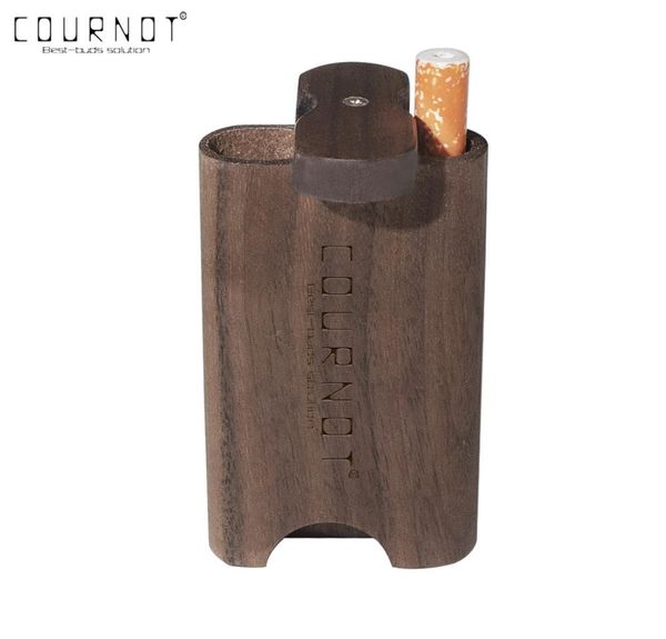 Cournot High Quality Wood Natural Wood Baving com Ceramic One Hitter Bat Pipe 4678 mm Mini Caixa de Dugout de madeira Acessórios de tubos de fumaça2363789