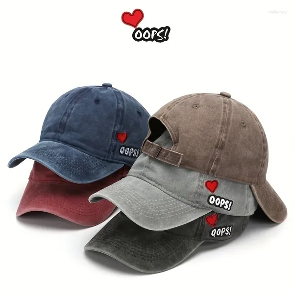 Tappi a sfera 1 pezzi Opp vintage lavati e logori cappello da anatra ricamato con protezione solare berretto da baseball morbido