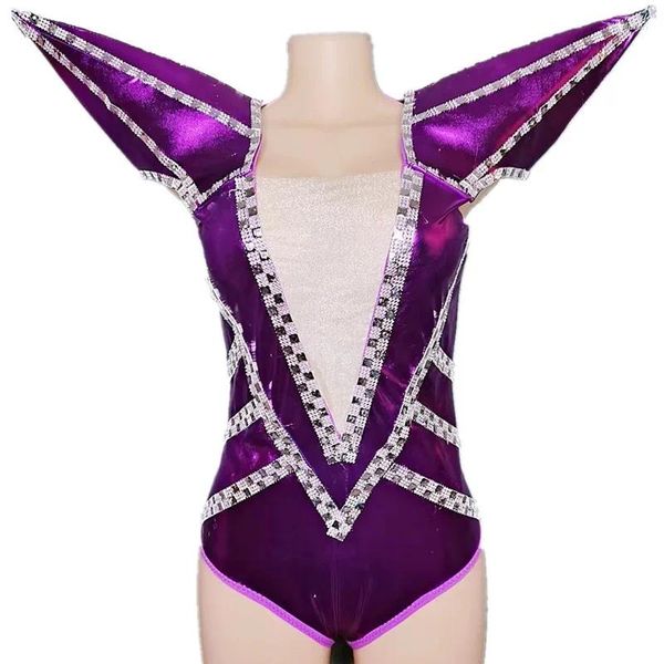 Stage Wear 10 Colori Cristallini in vetro Fucice Crystals body esagerato Costumi per prestazioni Nightclub Women DJ Singer Dance Team Leotard Leotard