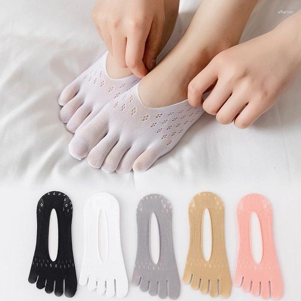 Kadınlar SOCKS 3 Çift Toe Slip Slip Ter Emme için Toe Çorapları Silikon Silikon Slip Olmayan Tekne