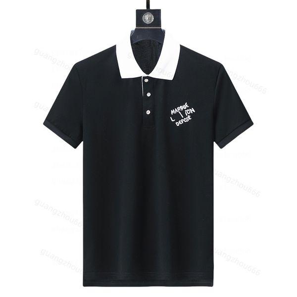 Designer Polos Shirts Herren Polo -Hemd für Mann Modefokus Sticker Etters Stylist Druckmuster Kleidung Kleidung Tee Schwarz -Weiß -Herren T -Shirt