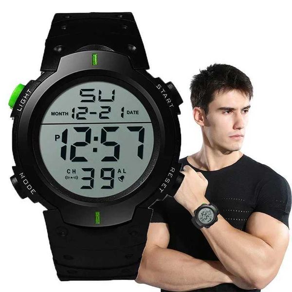 Нарученные часы Men Sport Led Es Top Brand Digital Clock Многофункциональные резиновые мужчины Fitnes Атлет