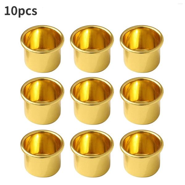 Candele 10pcs tazze in alluminio ciotola a candelle di mandato di metallo tazza di gocciolamento protezione vuota per preparare