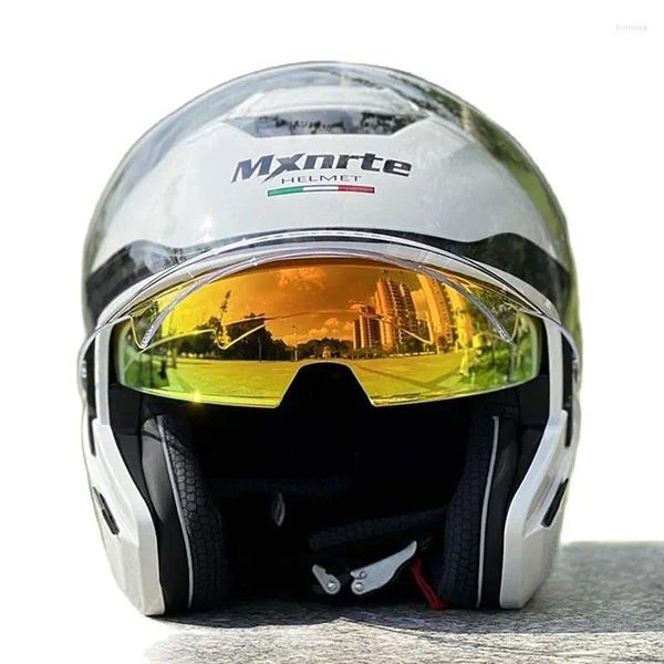 Caschi motociclisti uomini e donne a doppia lente mezza casco fuoristrada estate croce casco originale Mxnrte marchio perla bianca