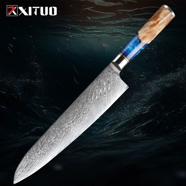 Kitchen Chef Coltello Damasco Pro Sharp VG10 High Carbon Steel Kitchen Kife Carne Sushi Cola