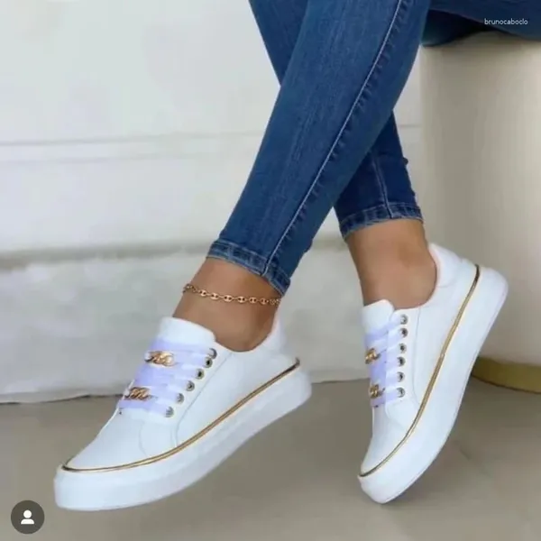 Casual Schuhe runden Zehen Schnürung flache Frauen Sneakers Stilvolle Lederschuh bequeme Frauen vulkanisiertes leichtes Tenis de Mujer