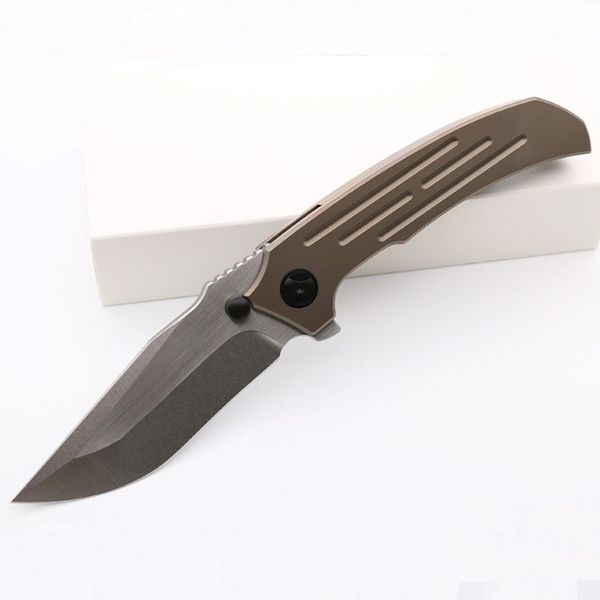 Coltelli sfumati da tasca flipper personalizzata pieghevole lnife satina dc53 lama bronzo anodizzato manico in titanio manico tattico coltelli 319m