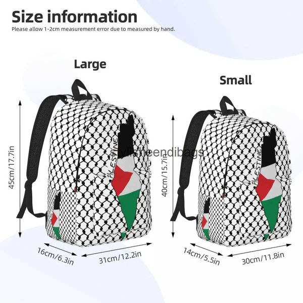 Backpack Style Palestinian Bandle Map Palestine High School Workday Bag Keffiyeh Laptop Sports Sports H240504