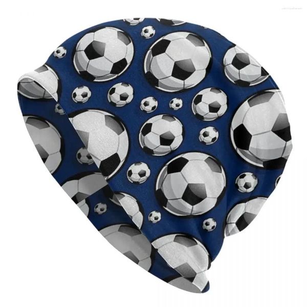 Bola de futebol bolas de futebol bola padrão de futebol azul esporte esporte de chap de malha quente chapéu chapéu de gorro ao ar livre chapéus para homens mulheres mulheres