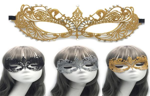 Nuova Maschera di Halloween 3D Masquerade Women Women Lady Rhinestone Maschera veneziana Costume Dance Party Festive Carnival di Natale Dres3071288