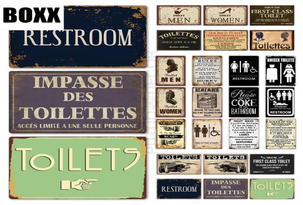 Toilettenschild Plaque Metall Vintage Badezimmer Metallschild Zinnschild Wanddekoration für Toilettenbad Toilette2820631