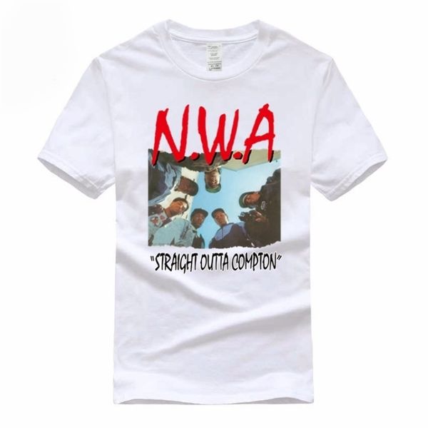 NWA Straight Outta Compton Tamanho do euro 100% Camiseta de algodão Camiseta casual de pesco