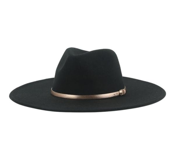 Fedora Hüte für Frauen Band Klassische formale Kirchenhochhochhüte für Männer Panama Solid Black White Felt Frauen Hut Sombreros de Mujer5626342