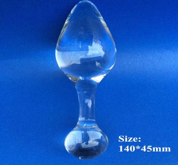 1445 cm Nuovo stile Crystal Glass Dildo Penis Plug anale Plug Dildo DILDO INACS Sex Toys for Men Balls Vaginal Gay Beads per adulti Y17573426