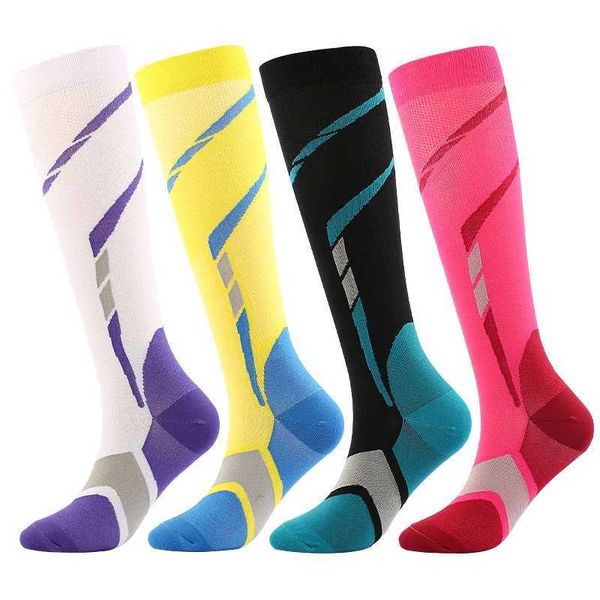 Meias Meias de circulação sanguínea de meias Unissex Fabric -Socks Anti Slip Slip Slip Summer Compression Meias varizes Y240504