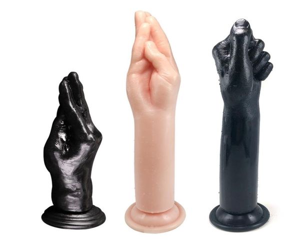 Super riesige Simulation Faust Dildo Hand Touch GSPOT Anal Plug Vaginal Masturbation TPE Saugnapfe Sexspielzeug für Unisex -Paar Gay Y1302251