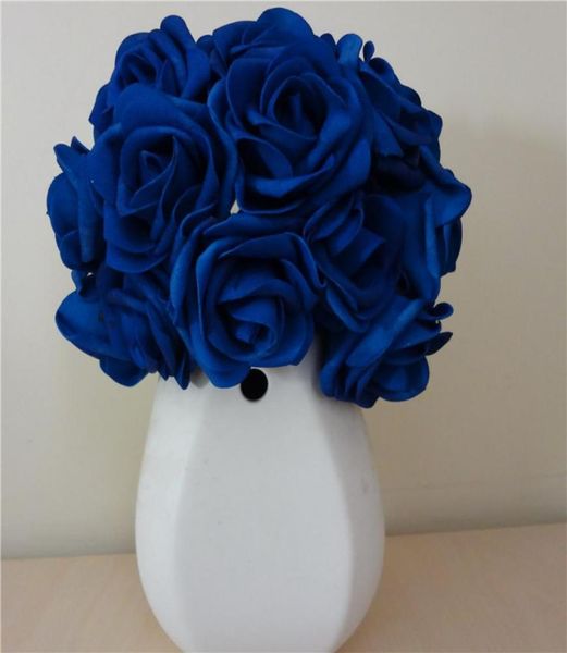 100x fiori artificiali rose blu royal per bouquet da sposa decorazioni per matrimoni centrataio intero lotti LNRS001 T2005097174867