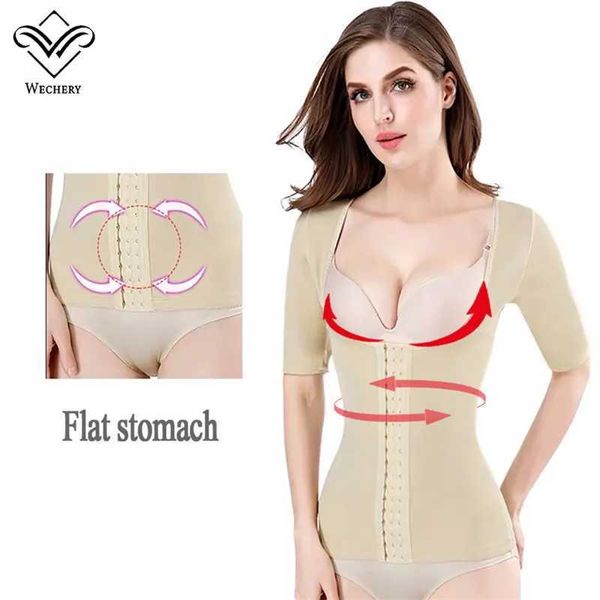 Bel karın şekillendirici wechery seksi şekillendirici ince bel düzeltme duruşu shapewear kadın düz karın şekli üst yüksek bel vücut şekli S-3XL Q240430