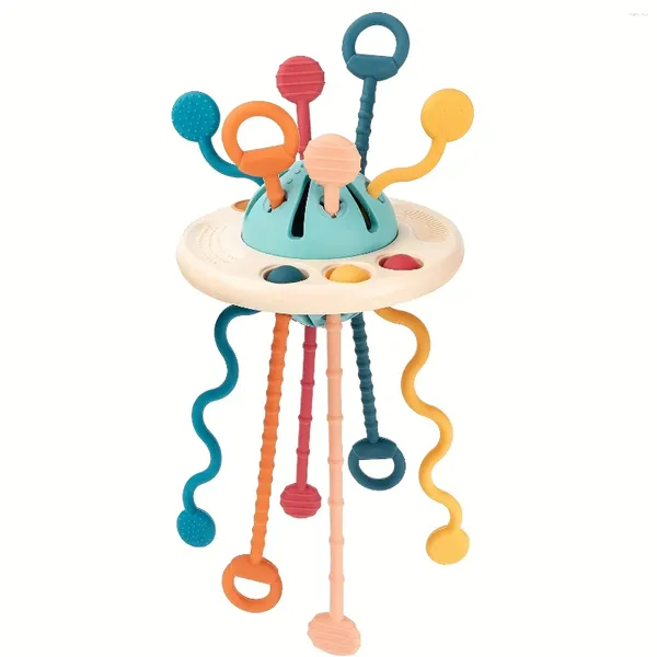 PEÇAS DE PARTILLER MONTESSORI Silicone Toy Travel Pull String Developing Fine Motor Skill Multi-sensorial Atividade Presente