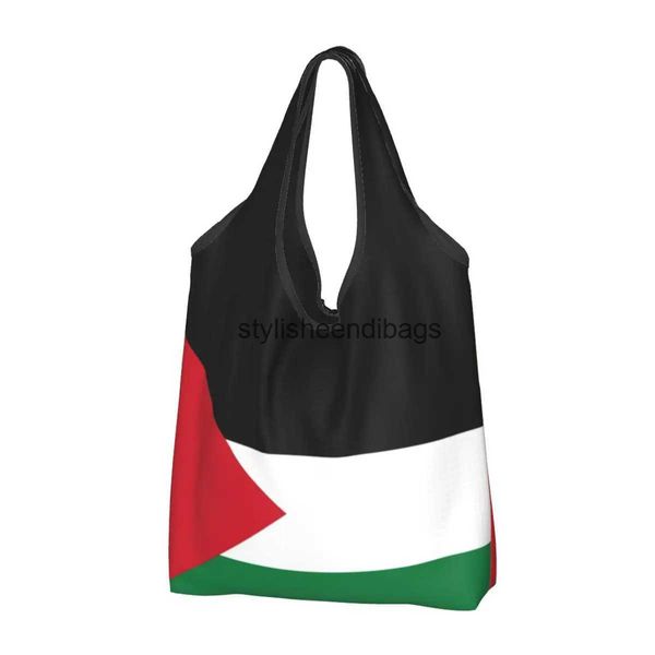 Sacolas de lona de moda sacola de compras estampadas palestinas reutilizáveis para compras de compras dobráveis Bolsa grande lavável H240504